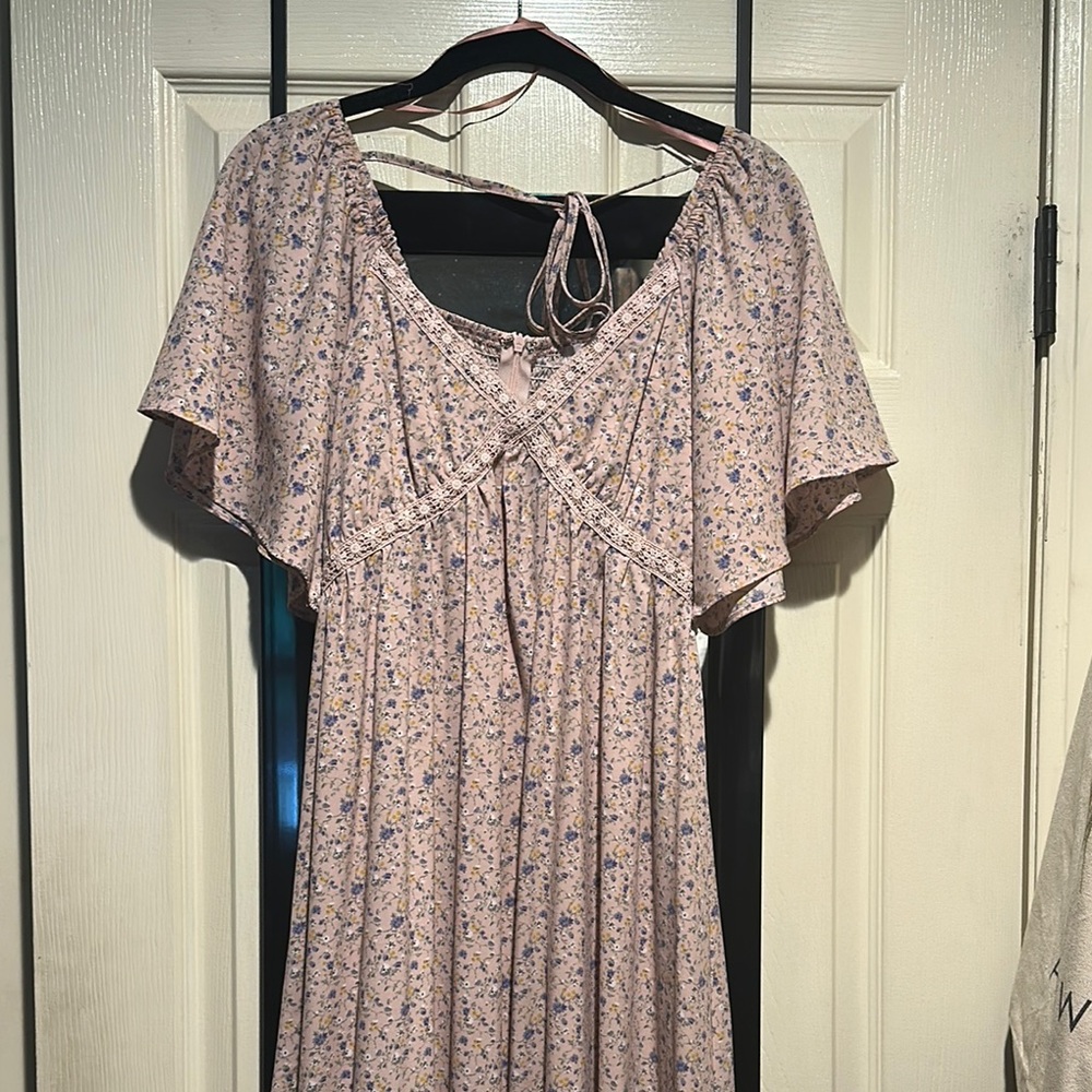 Yara Pink Flutter Sleeve Maxi Sundress